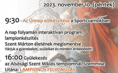 Szent Márton Nap – lampionos felvonulással 2023. november 10.
